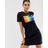 Vestito T-shirt con logo arcobaleno di Calvin Klein in Black