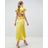 Vestito midi in raso increspato con cut-out sul retro e volant di ASOS in Yellow
