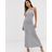 Missguided Gray One-Shoulder-Maxikleid mit Wickeleffekt vorn