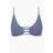 Seafolly Gray Radiance Scoop Criss Cross Bralette Bikini Top - Grey Stripe Print