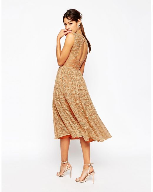  Asos  Wedding  Lace Prom  Dress  in Gold  Blush Lyst