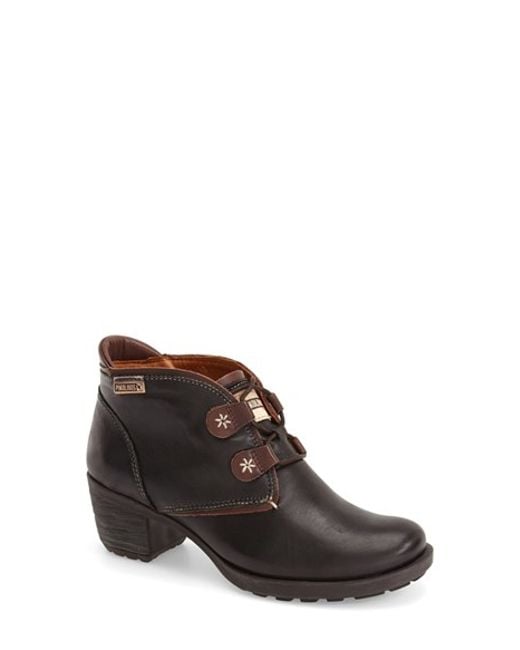 black stacked heel bootie
