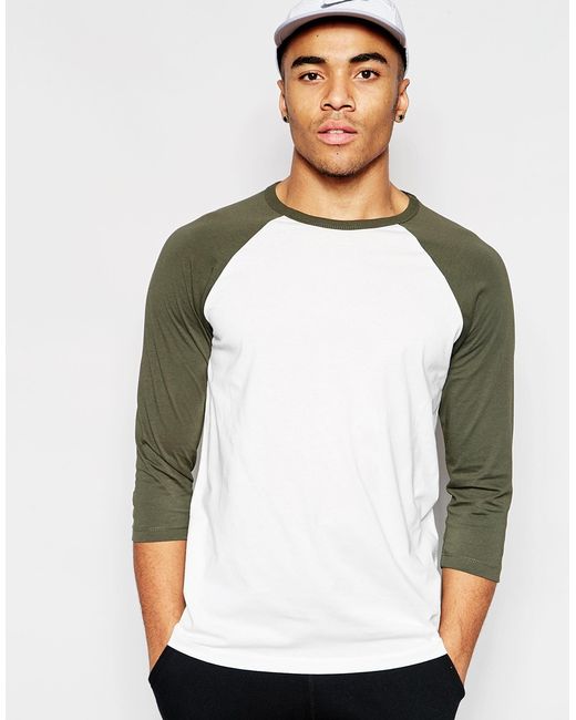 Download Asos 3/4 Sleeve T-shirt With Contrast Raglan Sleeves in ...