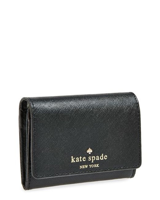 Kate spade 'cedar Street - Darla' Leather Wallet in Black (ROUGE PINK