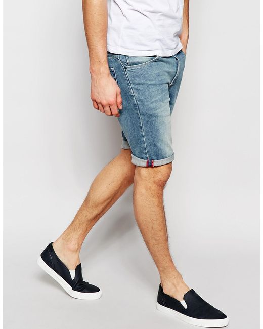 Asos Denim Shorts In Super Skinny Light Blue in Blue for Men (Lightblue