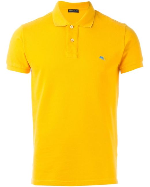 Etro Embroidered Logo Polo Shirt in Yellow for Men (YELLOW & ORANGE) | Lyst