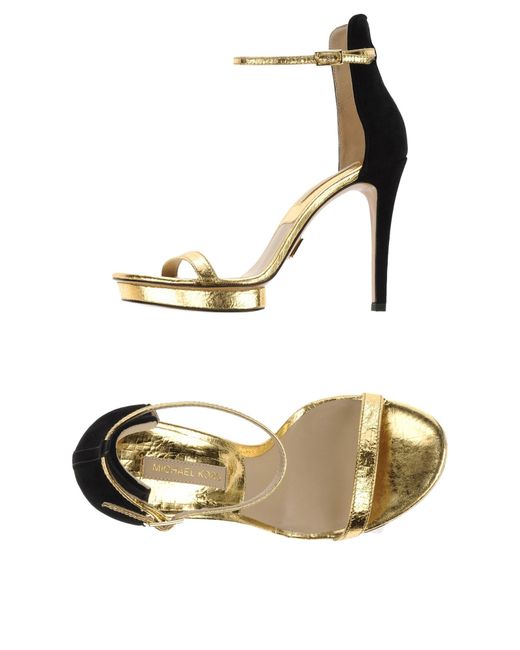Michael kors Sandals in Gold | Lyst