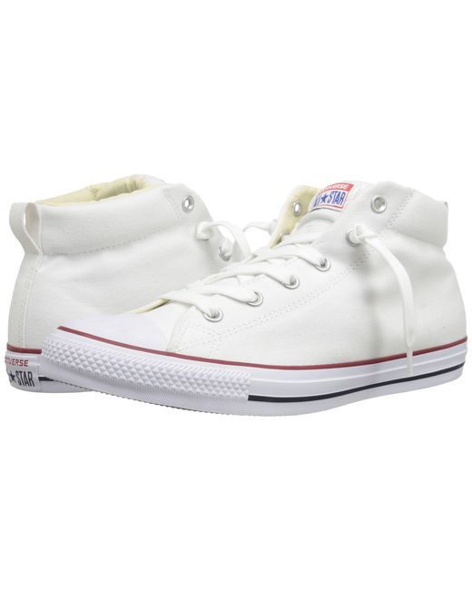 Converse Chuck TaylorÂ® All StarÂ® Street Core Canvas Mid in White (White/Natural/White) | Lyst