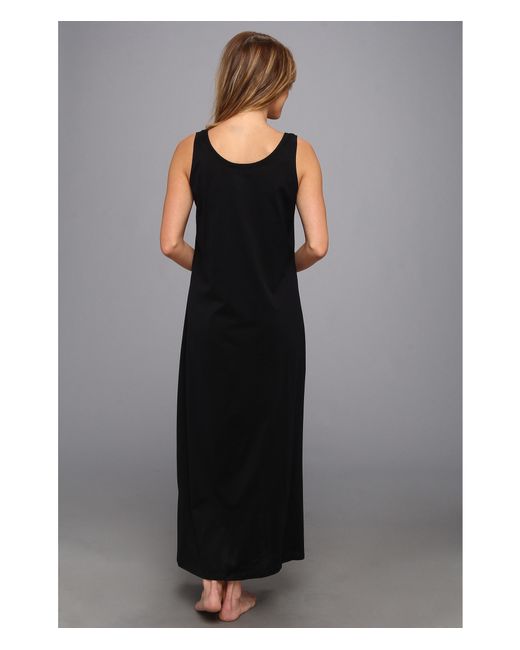 Hanro Cotton Deluxe Long Tank Nightgown in Black | Lyst