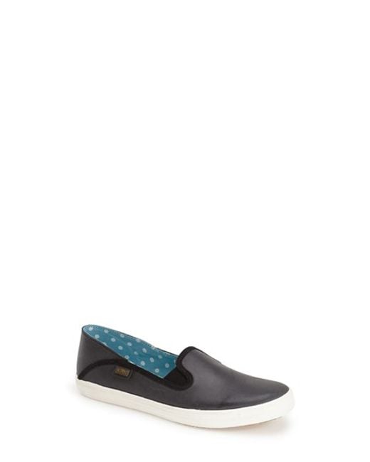 keds crashback leather slip on in black lyst keds crashback leather slip on in black lyst