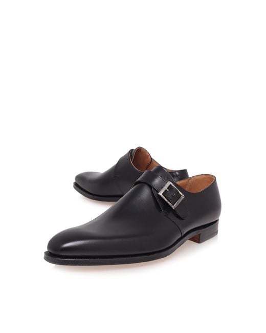 Crockett and jones Single-Strap Leather Monk Shoes in Black for Men ...