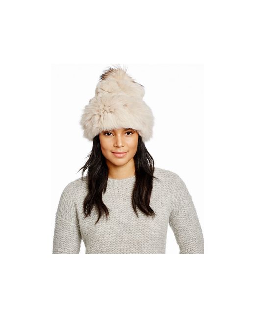 pom hat pom jocelyn fur Jocelyn Rabbit With Pom Hat pom (Sand Fur Fox in Beige Fur