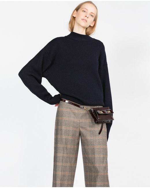 zara checked trousers womens