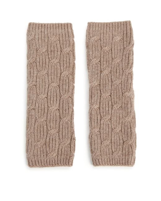 Portolano Cable-knit Arm Warmers in Brown Lyst