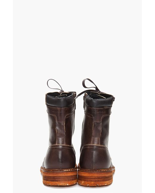 diesel boots brown