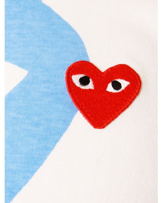 Comme des garçons Play Mens Blue Heart Logo T-shirt White in Blue for ...