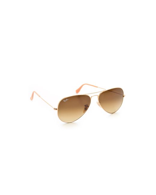 Ray Ban Matte Classic Aviator Sunglasses In Gold Matte Goldgradient Brown Lyst 5238