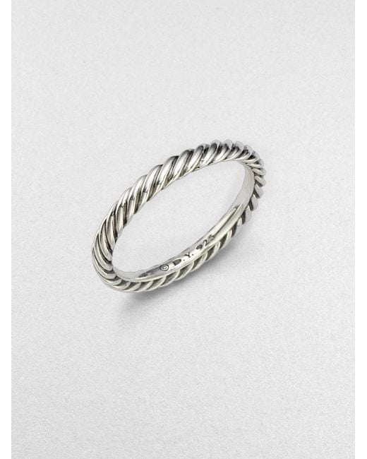 David yurman Sterling Silver Cable Stackable Ring in Silver Lyst