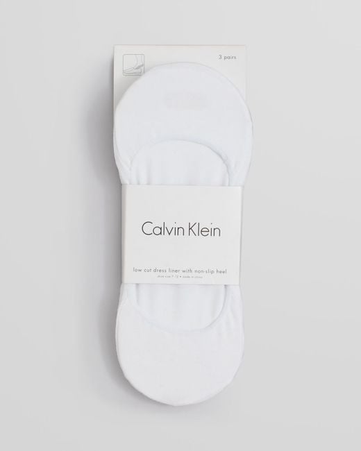 Calvin klein No Show Liner Socks, Pack Of 3 in Black for Men Lyst