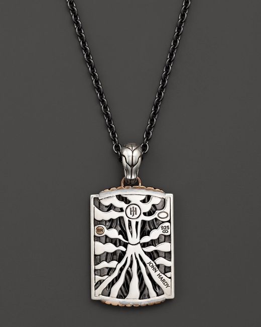 John hardy Men's Classic Chain Sterling Silver Lava Adjustable Pendant