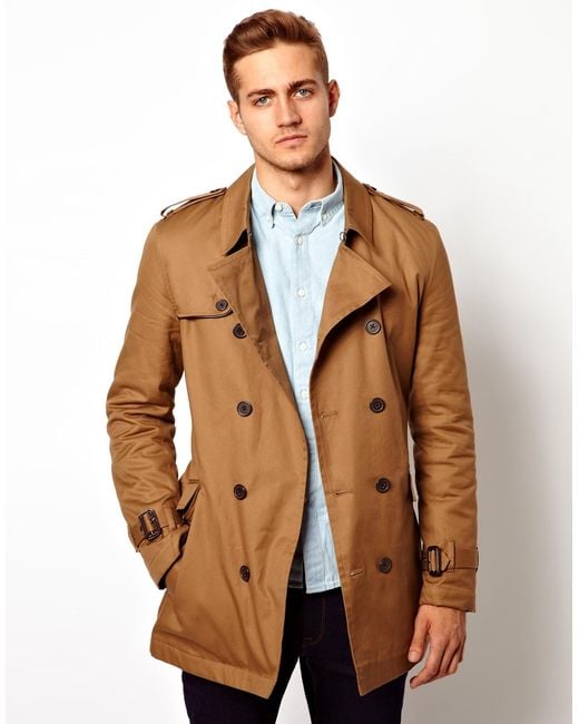 Asos Trench Coat With Belt In Tobacco in Brown for Men (Tobacco) | Lyst