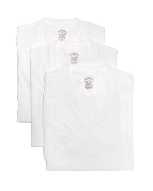 Brooks brothers Supima® Cotton V-neck Undershirt - Three Pack in White ...