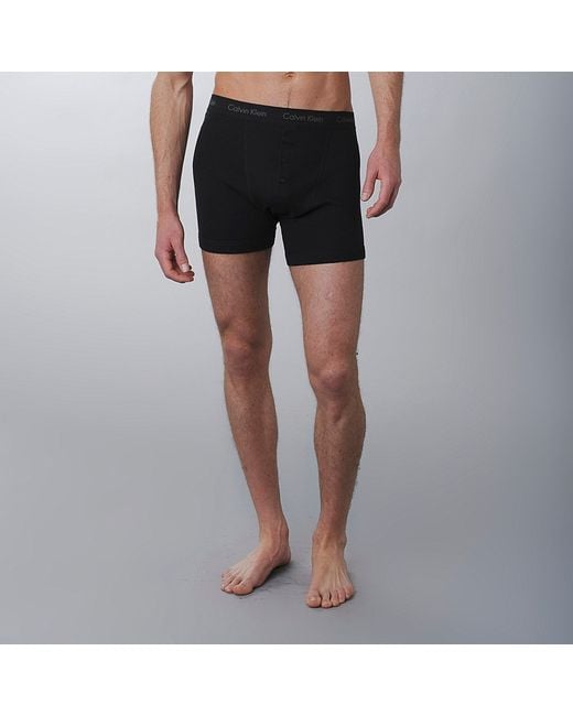 Calvin klein Buttonfly Boxer Briefs in Black for Men Lyst