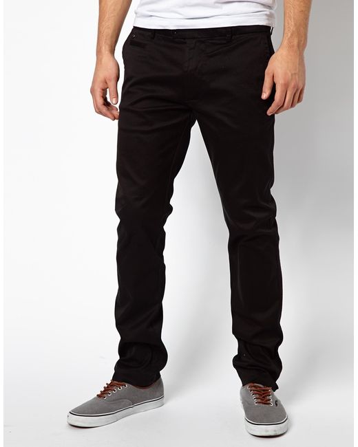 Diesel Chinos Chi Tight E Slim Fit Washed - Black in Black for Men | Lyst