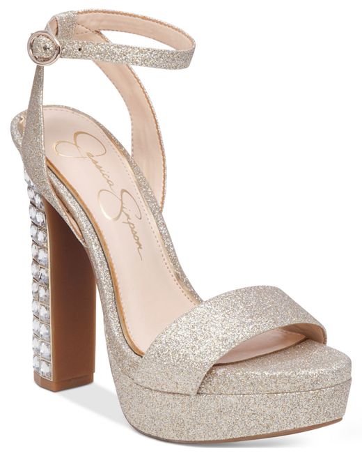 jessica simpson silver platform shoes