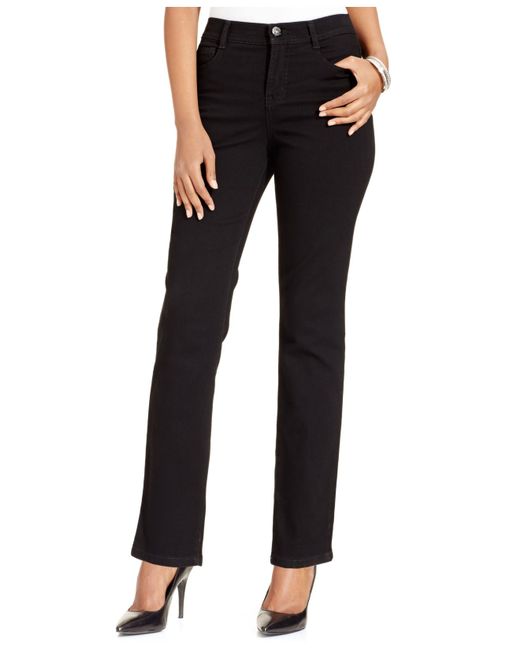 Style & co. Tummy-control Slim-leg Jeans, Only At Macy's in Black (Noir ...