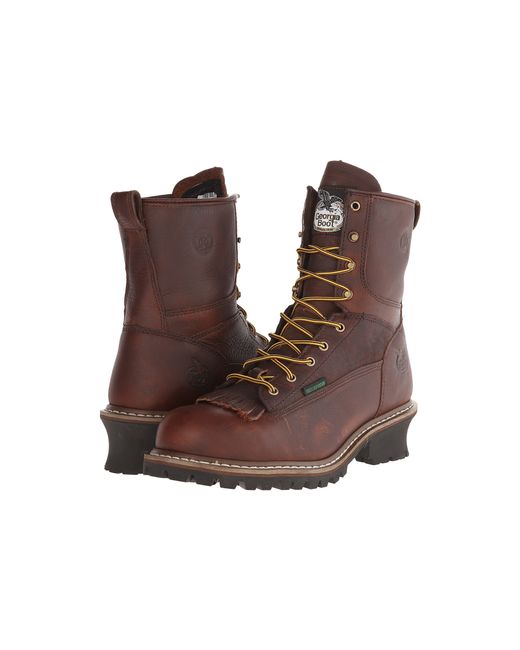 boot Logger 8" Waterproof St W/ Removable Kiltie in Brown for