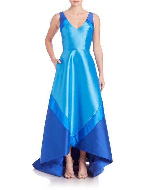asymmetrical ball gown