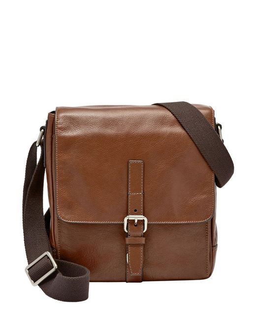 fossil davis leather city courier crossbody bag in multicolor for cognac lyst fossil davis leather city courier crossbody bag in multicolor for cognac lyst
