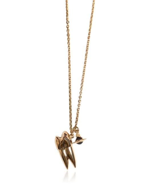 Vivienne westwood Tooth & Orb Pendants On Chain Necklace in Gold (GOLD ...