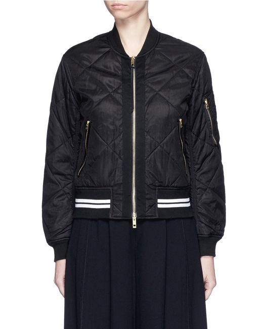 Rag & bone 'vine' Cropped Puffer Bomber Jacket in Black (OFF BLACK) | Lyst