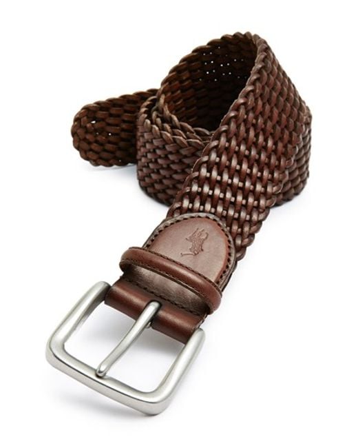 Polo ralph lauren Braided Leather Belt in Brown for Men | Lyst