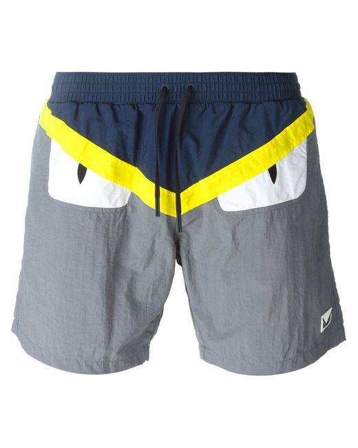 fendi monster swim trunks