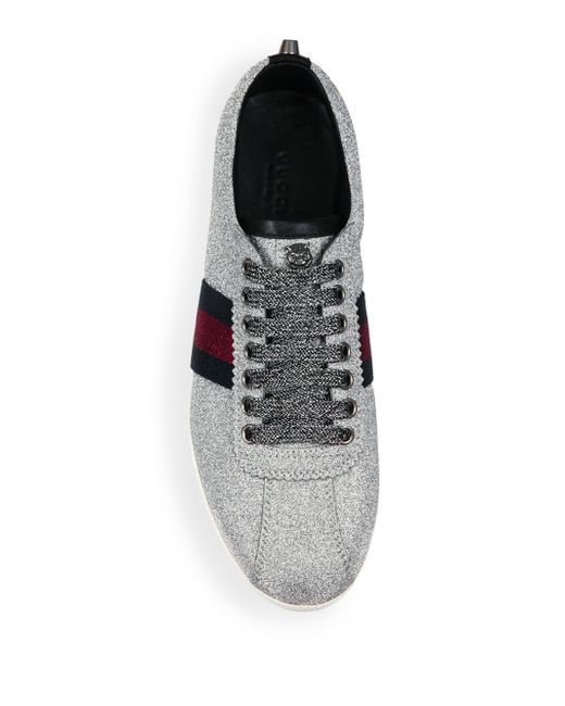 Gucci Bambi Glitter Sneakers in Gray | Lyst