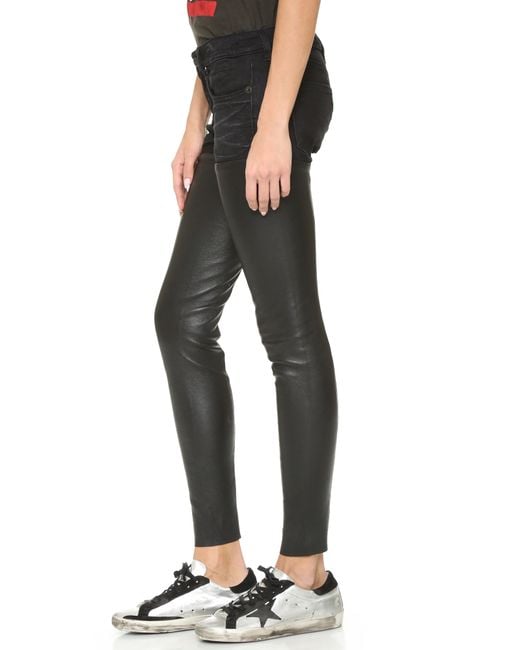 R13 Leather Chaps Jeans in Black Lyst