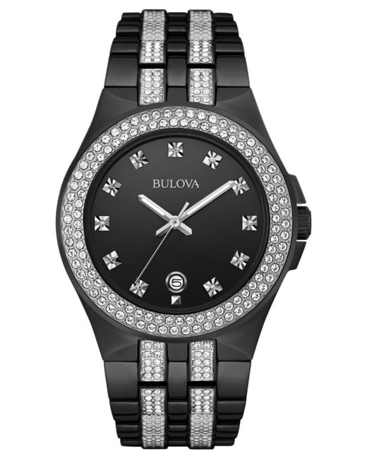 bulova crystal watch mens