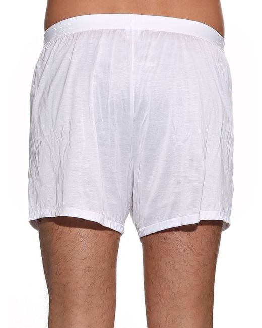Derek rose Lewis Cotton Boxer Shorts in White for Men | Lyst