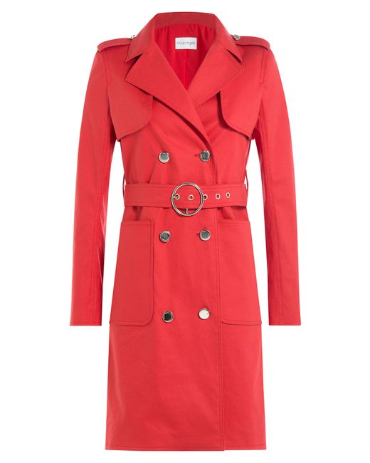 Courreges Cotton Blend Trench Coat - Red in Red - Save 51% | Lyst