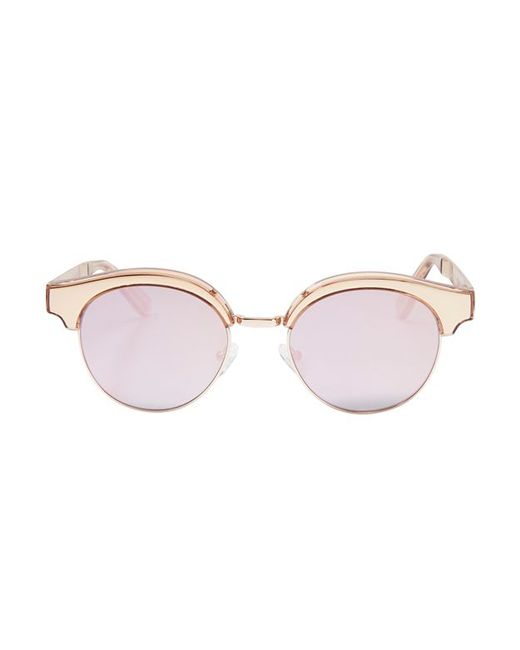 Le specs Cleopatra Gold Tone Metal Half Frame Sunglasses ...