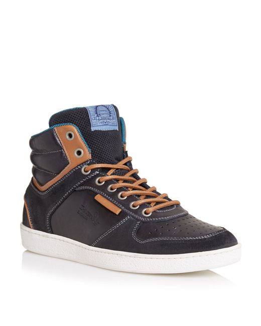 Dune Sandy Hills Collar High Top Trainers in Blue for Men (Navy) - Save 41% | Lyst
