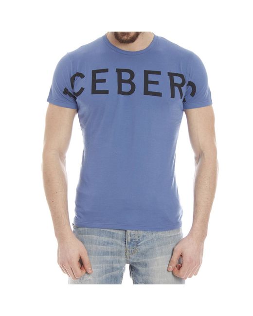 Iceberg T-shirt Short Sleeves Crewneck Logo Print in Blue for Men ...