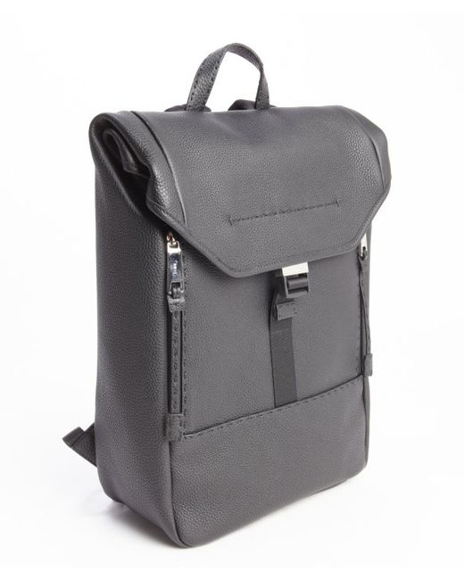 Download Fendi Black Leather Front Zip Pocket Top Flap Backpack in ...