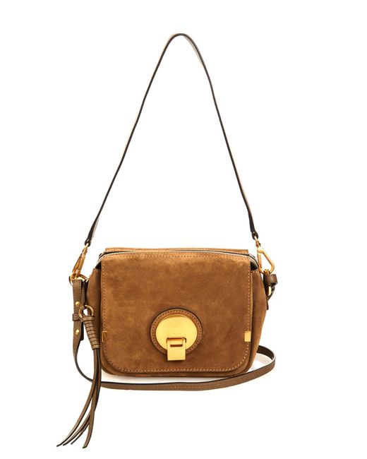 Chloé Indy Small Suede Cross-body Bag in Brown (KHAKI) | Lyst