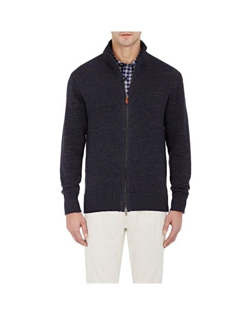 Inis meain Mens Zip-front Cardigan in Blue for Men - Save ...