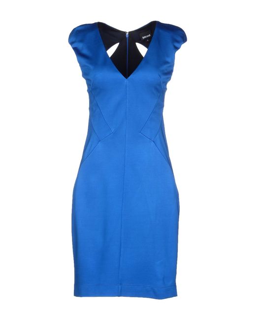 Just cavalli Short Dress in Blue (Bright blue) | Lyst