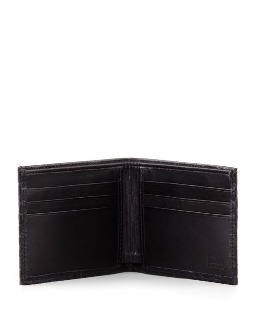 Neiman marcus Alligator Bi-fold Wallet in Black for Men | Lyst